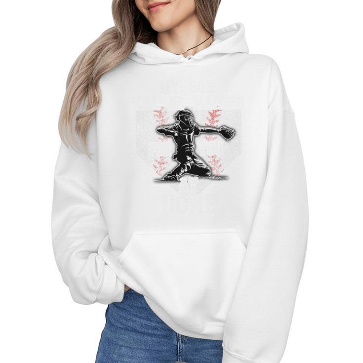 Baseball Mom My Son Will Be Waiting For You At Home Premium Tri-Blend Wmen Hoodie