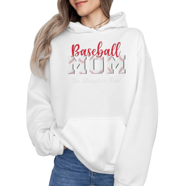 Baseball Mom The Struggle Is Real Premium Wmen Hoodie
