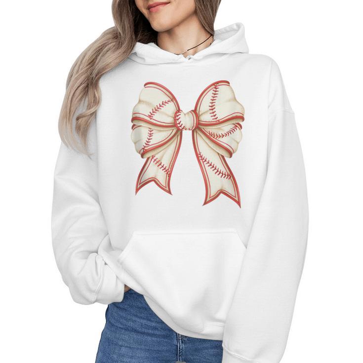 Coquette Bow Baseball Mama Baseball Mom Women Wmen Hoodie