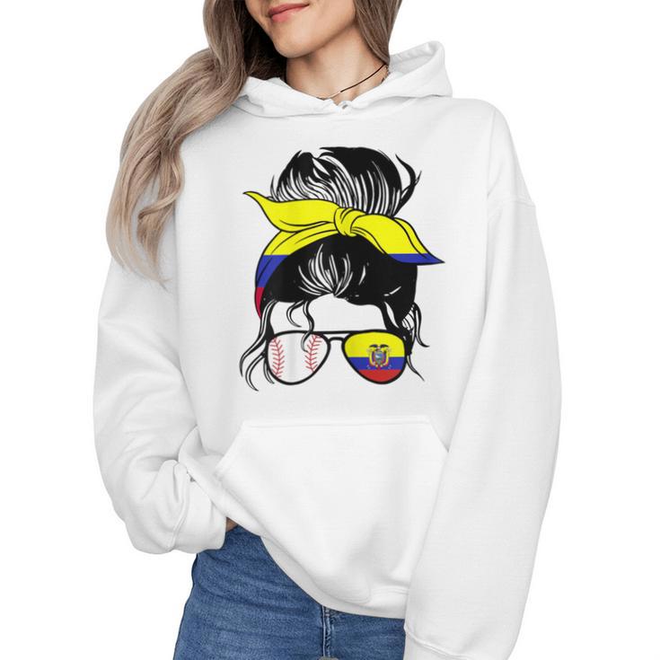 Ecuador Baseball Mom Ecuadorian Baseball Girl Wmen Hoodie