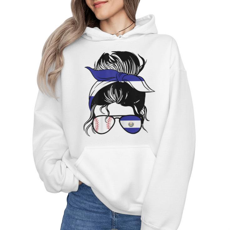 El Salvador Baseball Mom Salvador Baseball Girl Wmen Hoodie