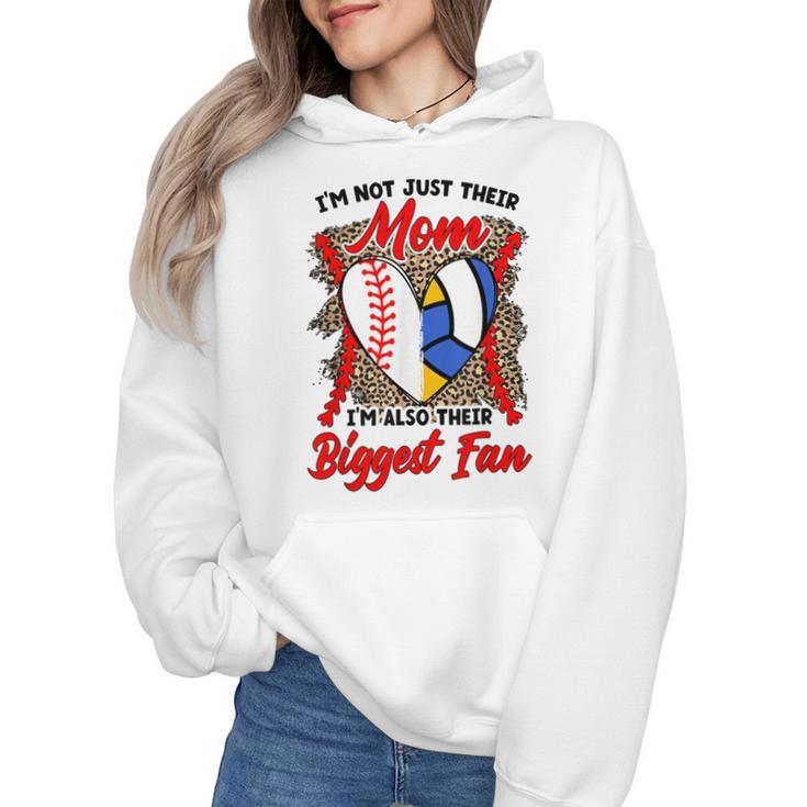 I'm Their Biggest Fan Volleyball Baseball Mom Wmen Hoodie