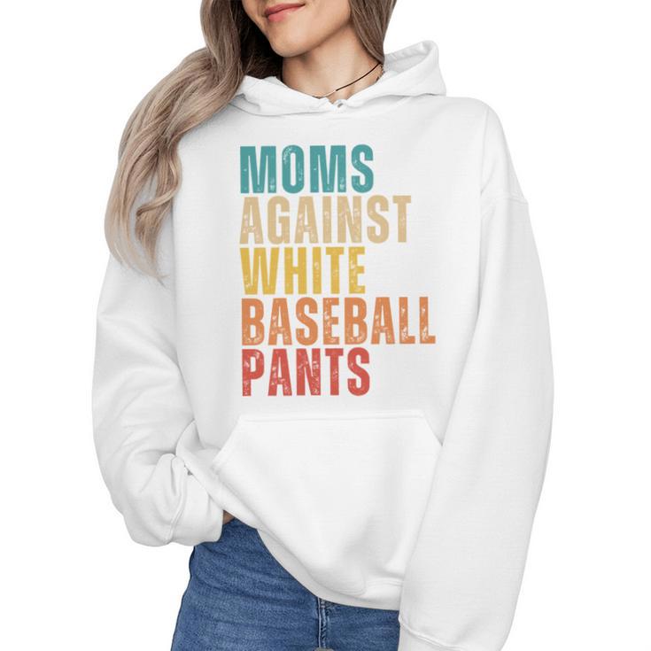 Moms Against Baseball Pants Baseball Mom Retro Wmen Hoodie