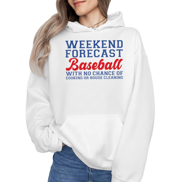 Retro Baseball Mom Mother's Day Weekend Forecast Baseball Wmen Hoodie