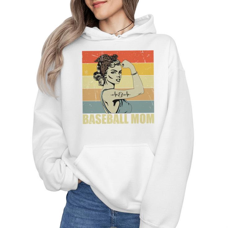 Retro Baseball Mom Sport Lover Vintage Wmen Hoodie