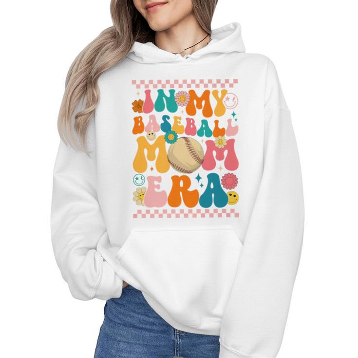 Retro Groovy In My Baseball Mom Era Happy Women Premium Wmen Hoodie