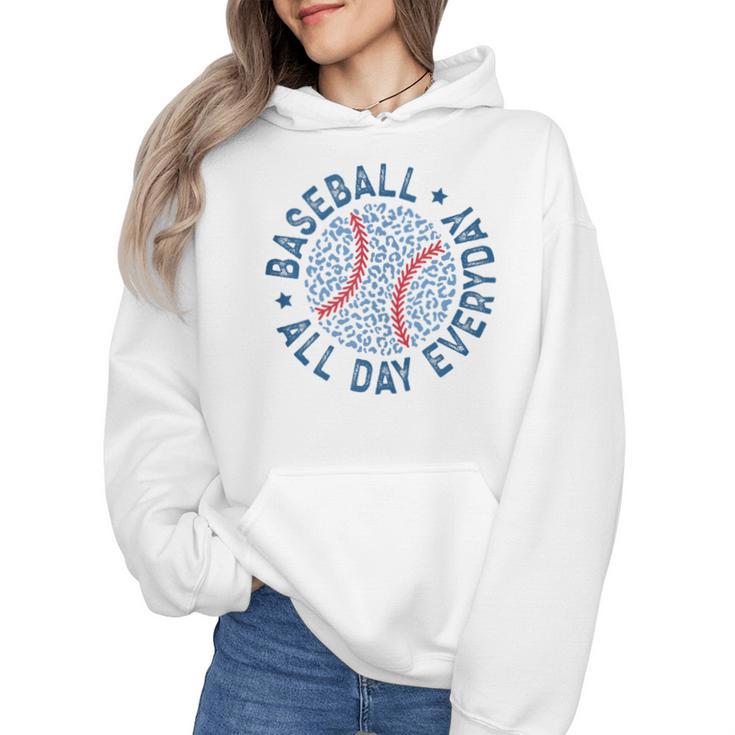 Spring 2024 Season Cute Baseball Mom All Day Everyday Wmen Hoodie
