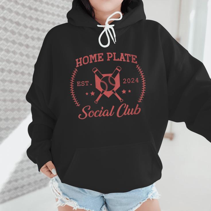 2024 Home Plate Social Club Softball Season Tee Baseball Mom Wmen Hoodie 2024 Home Plate Social Club Softball Season Tee Baseball Mom Wmen Hoodie