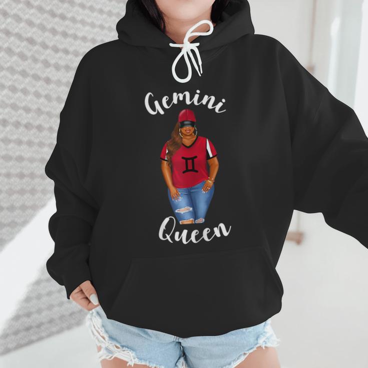 African American Baseball Mom Gemini Queen Zodiac Sign Wmen Hoodie
