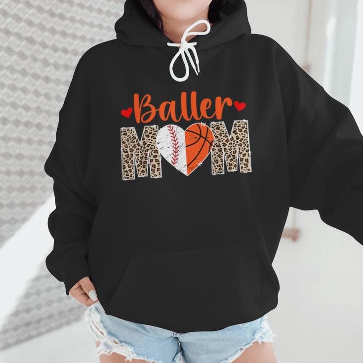 Baller Mom Leopard Basketball Baseball Mom Wmen Hoodie Baller Mom Leopard Basketball Baseball Mom Wmen Hoodie