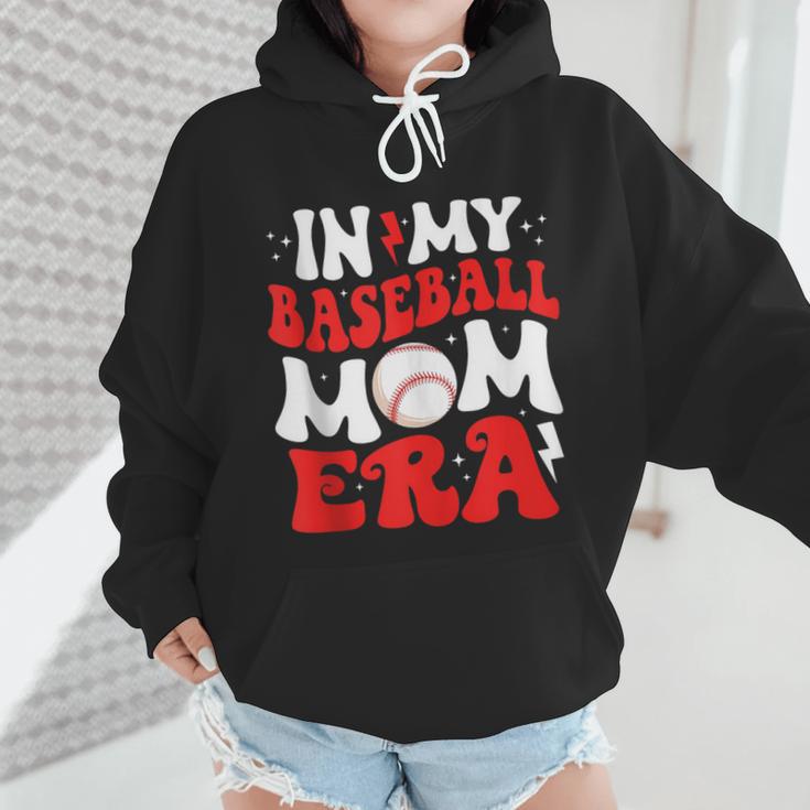 In My Baseball Mom Era Cute Groovy Baseball Wmen Hoodie In My Baseball Mom Era Cute Groovy Baseball Wmen Hoodie