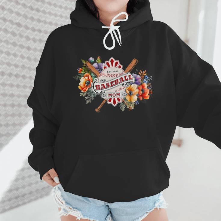 Baseball Mom With Garden Flowers Wmen Hoodie Baseball Mom With Garden Flowers Wmen Hoodie