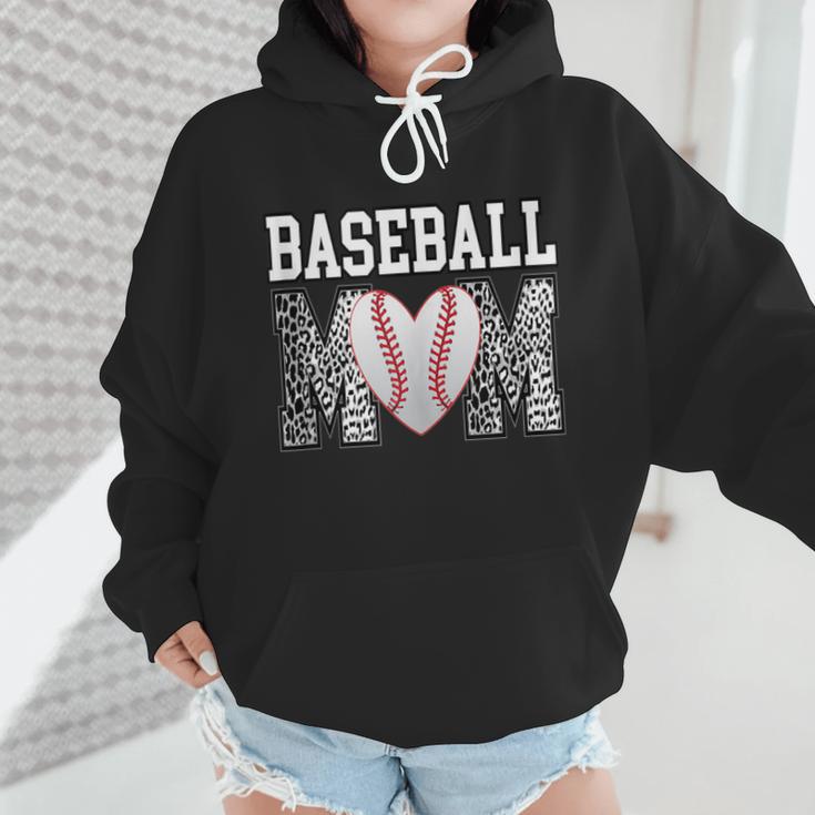 Baseball Mom Heart Sports Mom Wmen Hoodie