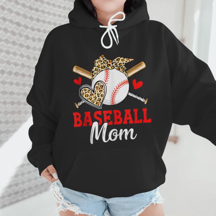 Baseball Mom Leopard Heart Mother's Day Girls Wmen Hoodie Baseball Mom Leopard Heart Mother's Day Girls Wmen Hoodie