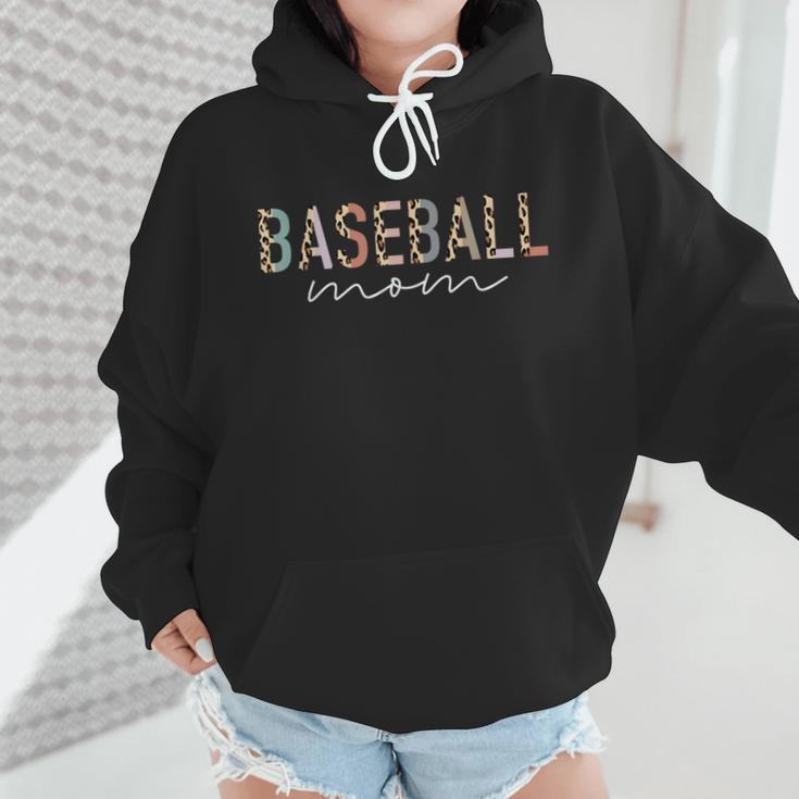 Baseball Mom Leopard Print Baseball Mama Mother's Day Wmen Hoodie