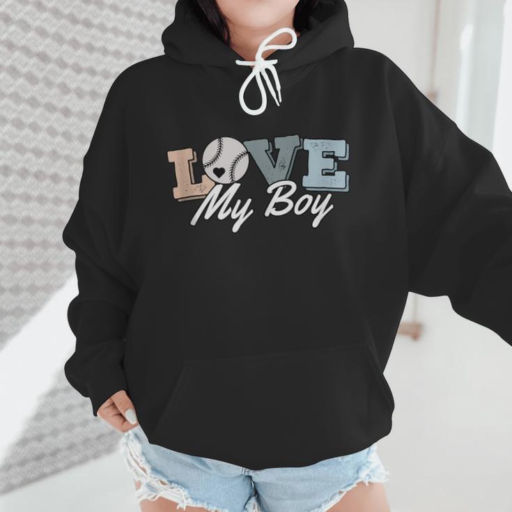 Baseball Mom Love My Boy Retro Casual Letter Print Wmen Hoodie