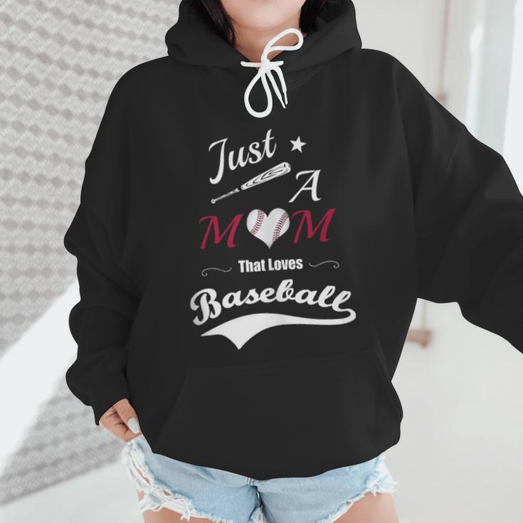 Baseball Mom Sayings Just A Mom That Loves Baseball Wmen Hoodie