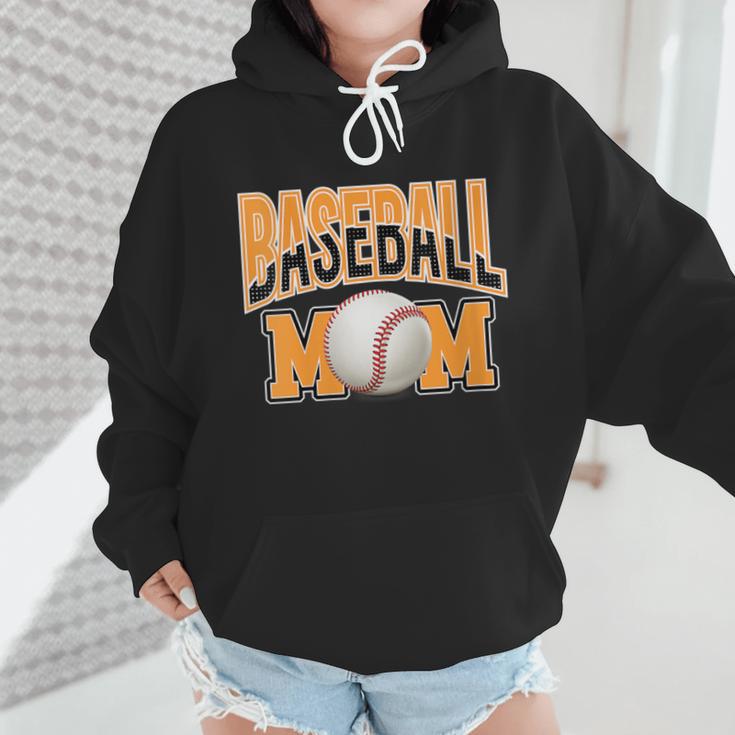 Baseball Mom Sports Orange Wmen Hoodie