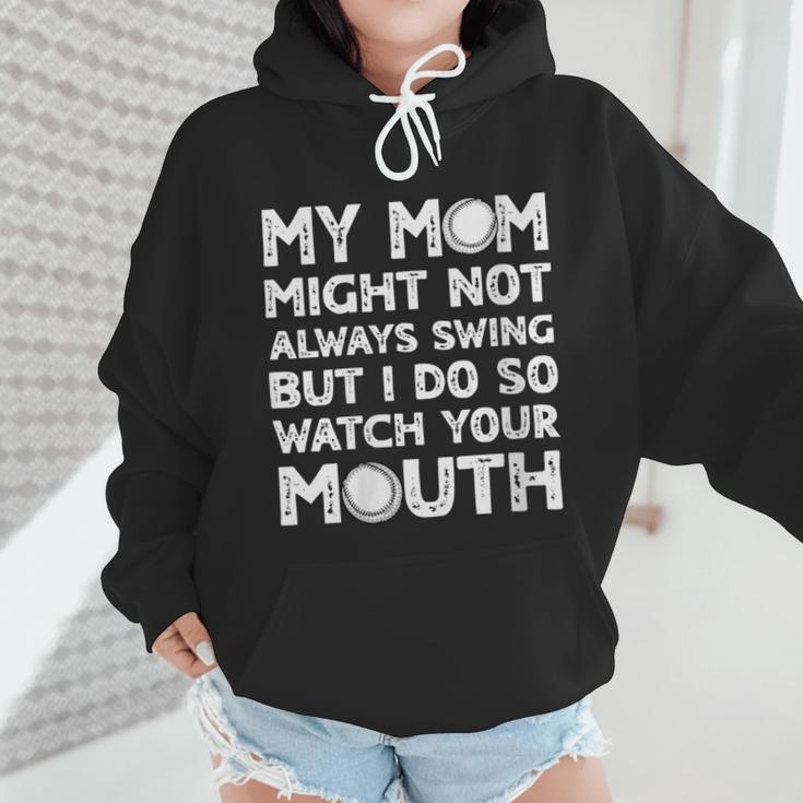 Baseball Mom Swing Watch Mouth Baseball Boy Wmen Hoodie