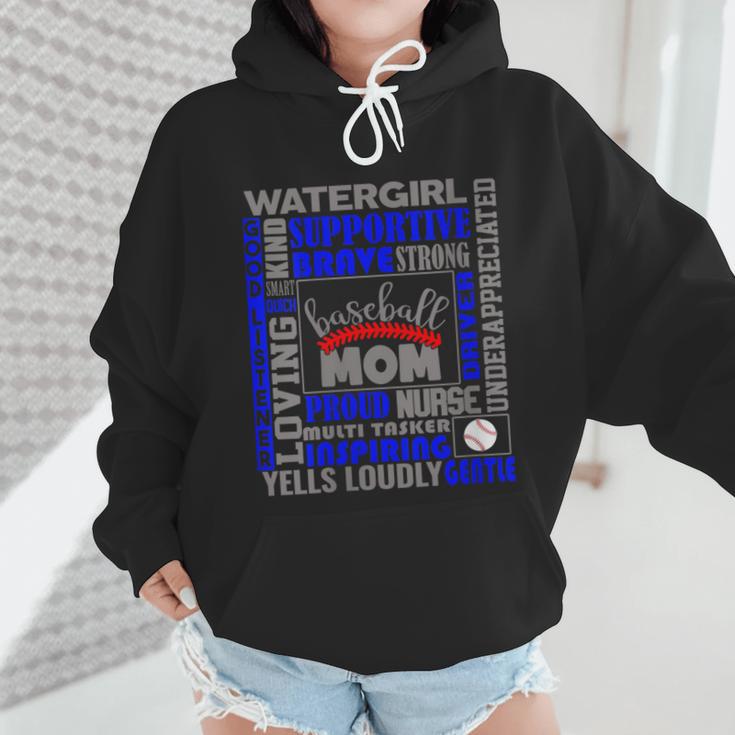 Baseball Mom Traits For Great Mothers Grey And Blue Wmen Hoodie Baseball Mom Traits For Great Mothers Grey And Blue Wmen Hoodie