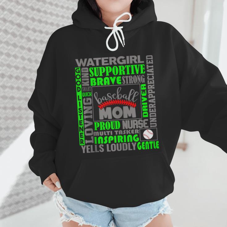 Baseball Mom Traits For Great Mothers Grey And Green Wmen Hoodie Baseball Mom Traits For Great Mothers Grey And Green Wmen Hoodie