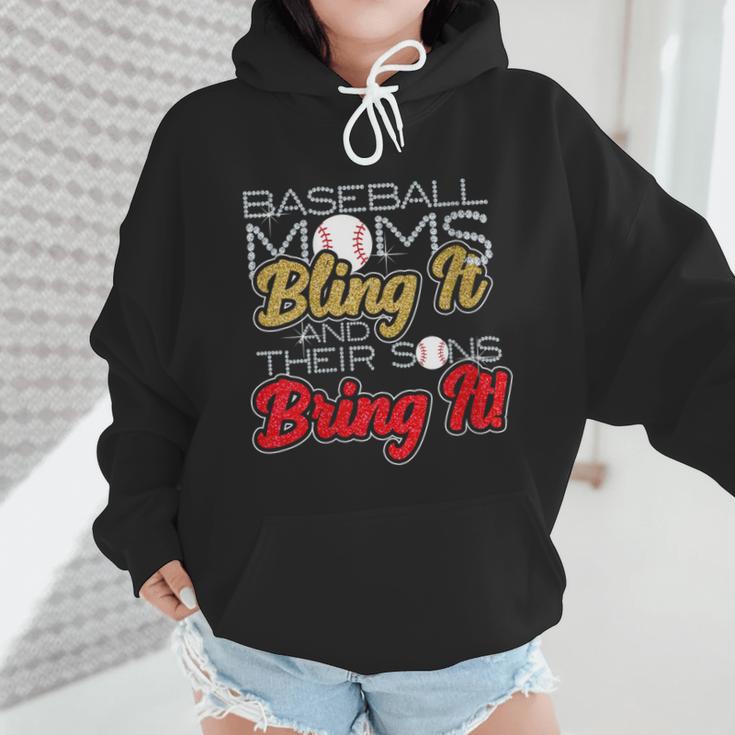 Baseball Moms Bling It & Their Sons Bring It For Women Wmen Hoodie