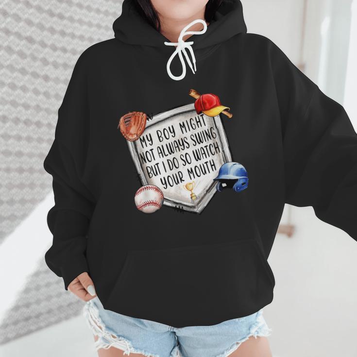 My Boy Might Not Always Swing But I Do Baseball Mom Mama Son Wmen Hoodie My Boy Might Not Always Swing But I Do Baseball Mom Mama Son Wmen Hoodie