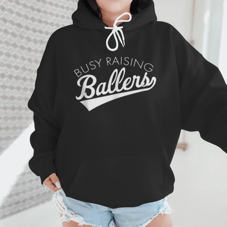 Busy Raising Ballers Baseball Mom & Parent Sports Wmen Hoodie