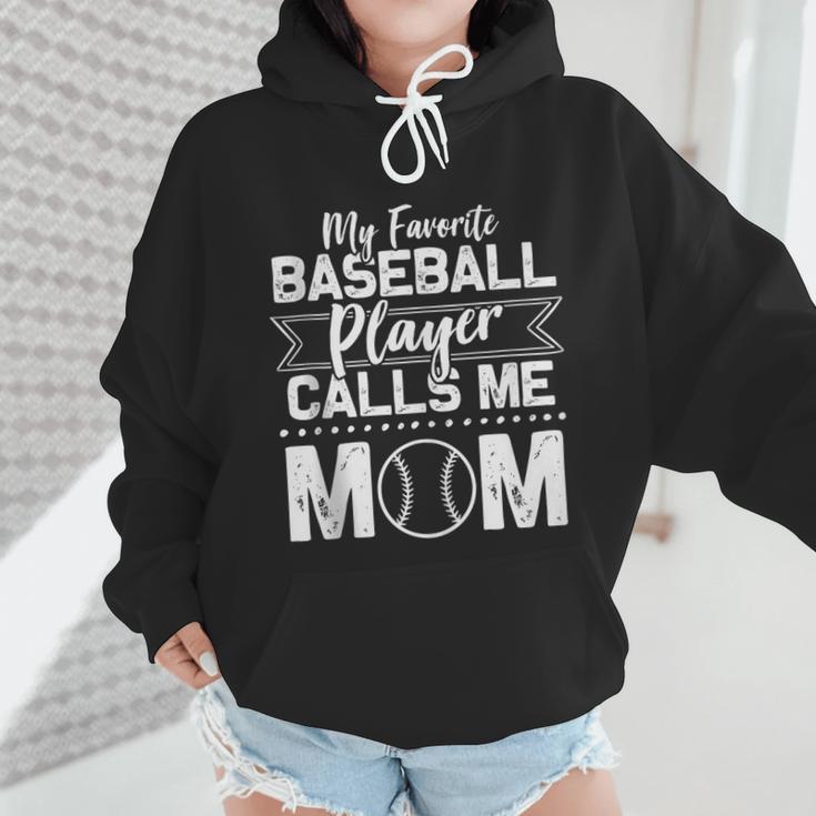 Cute My Favorite Baseball Player Calls Me Mom Baseball Moms Wmen Hoodie Cute My Favorite Baseball Player Calls Me Mom Baseball Moms Wmen Hoodie