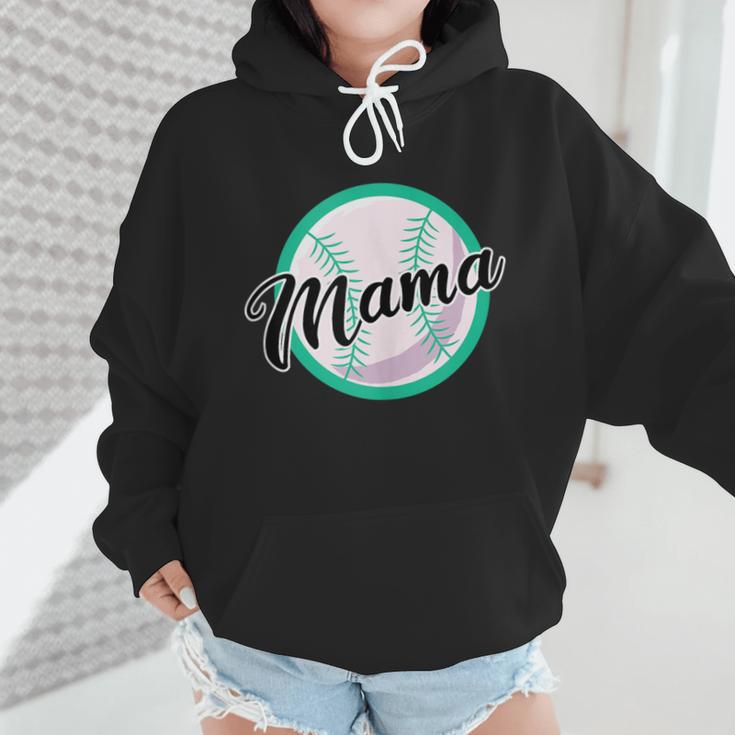 Cute Mama Script Font On Baseball Mom Wmen Hoodie