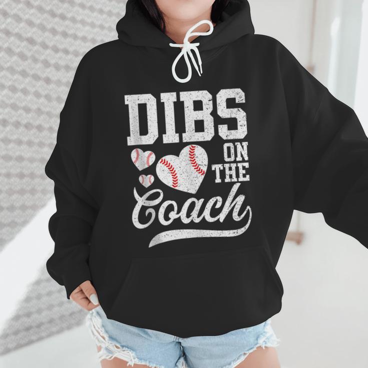 Dibs On The Coach Coach's Wife Quote Baseball Mom Wmen Hoodie Dibs On The Coach Coach's Wife Quote Baseball Mom Wmen Hoodie