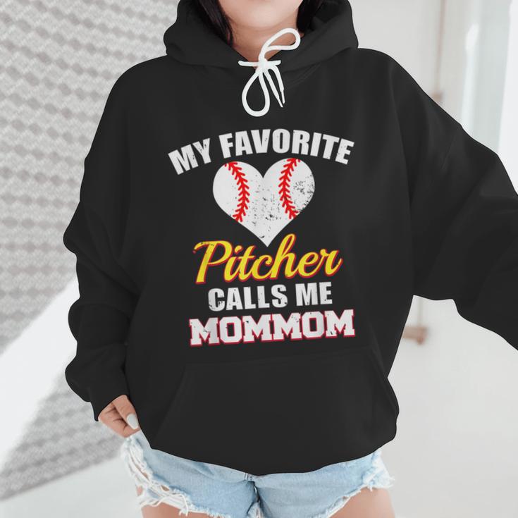 My Favorite Pitcher Calls Me MomMom Pitcher Baseball Mom Mom Wmen Hoodie My Favorite Pitcher Calls Me MomMom Pitcher Baseball Mom Mom Wmen Hoodie