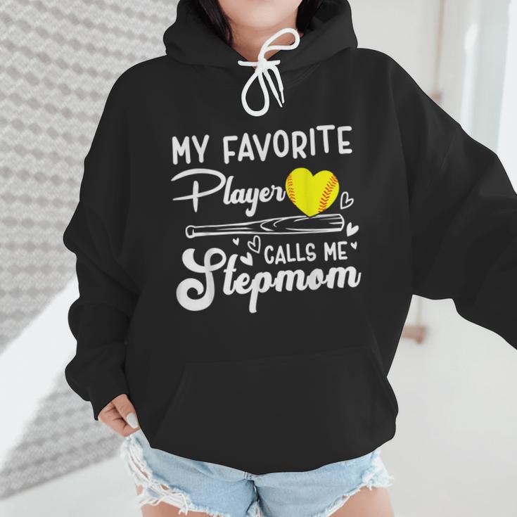 My Favorite Player Calls Me Stepmom Softball Baseball Mom Wmen Hoodie My Favorite Player Calls Me Stepmom Softball Baseball Mom Wmen Hoodie