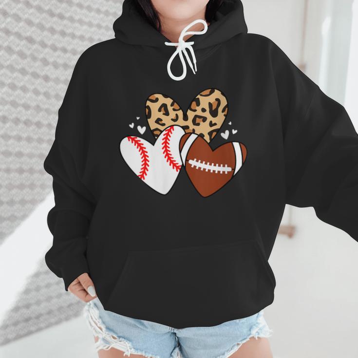 Football Baseball Heart Football Baseball Mom Wmen Hoodie Football Baseball Heart Football Baseball Mom Wmen Hoodie