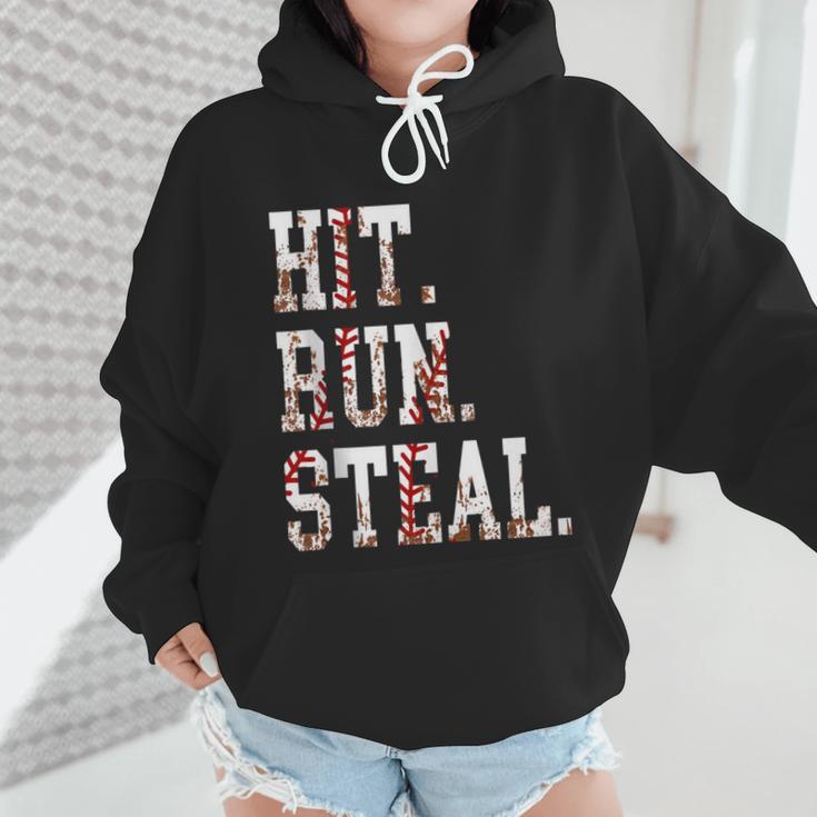 Hit Run Steal Baseball Mom For Women Baseball Wmen Hoodie Hit Run Steal Baseball Mom For Women Baseball Wmen Hoodie