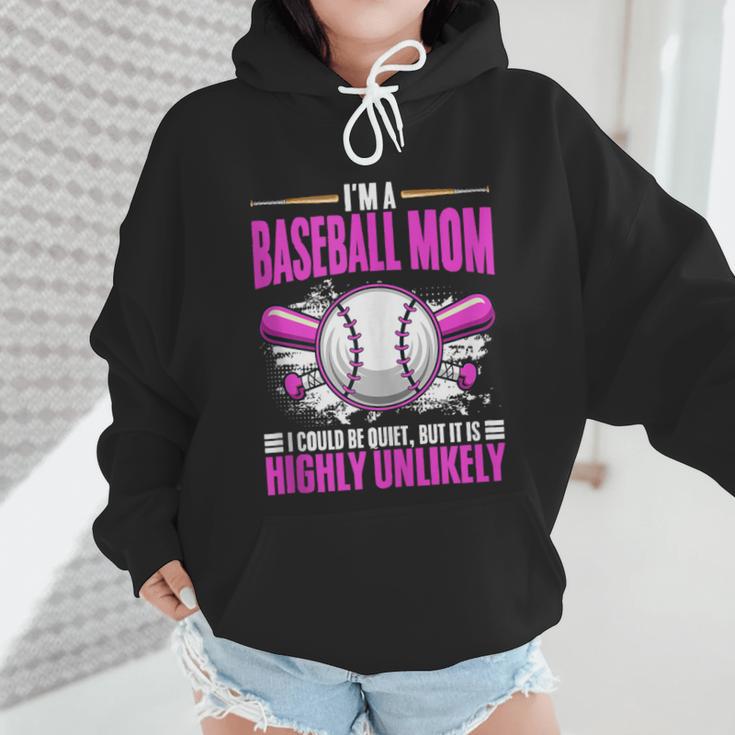 I'm A Baseball Mom Baseball Pitcher Catcher Baseball Player Wmen Hoodie
