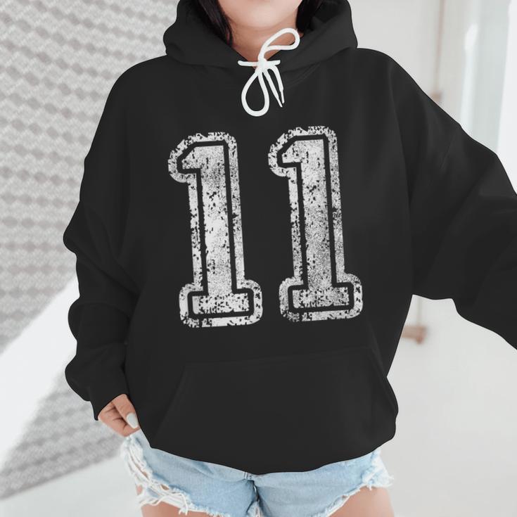 Jersey Number 11 T-Shirt Football Eleven Number Baseball Mom Wmen Hoodie