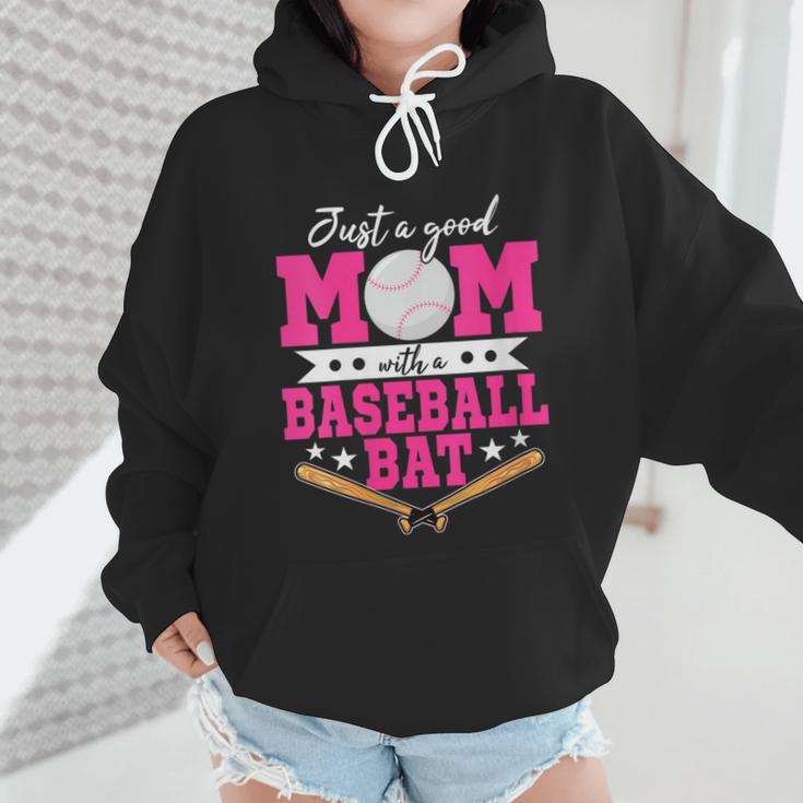 Just A Good Mom With A Baseball Bat Baseball Mom Wmen Hoodie Just A Good Mom With A Baseball Bat Baseball Mom Wmen Hoodie