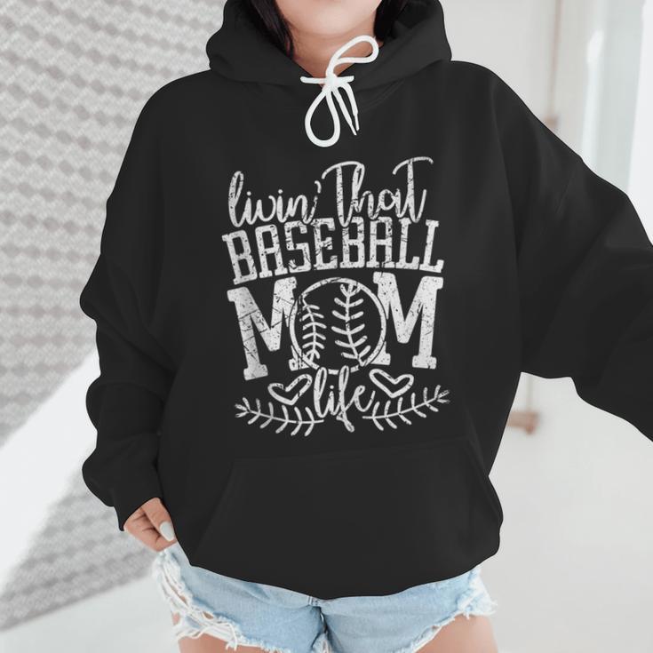 Living That Baseball Mom Life Sporty Humor Wmen Hoodie Living That Baseball Mom Life Sporty Humor Wmen Hoodie