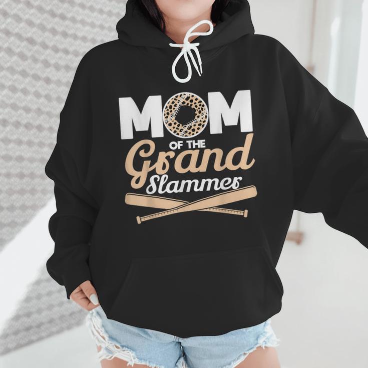 Mom Of The Grand Slammer Leopard Baseball Mom Wmen Hoodie