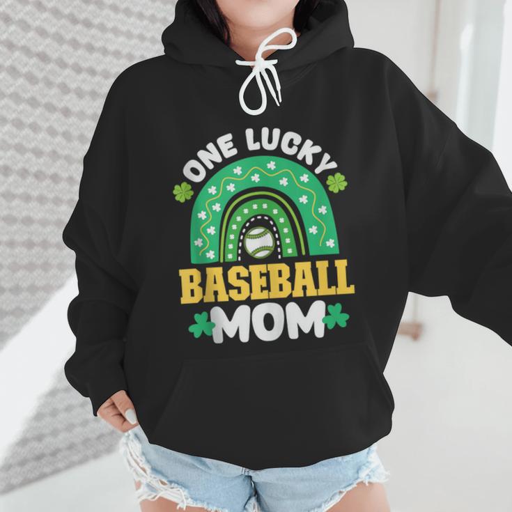 One Lucky Baseball Mom St Patricks Day Rainbow Mother Mama Wmen Hoodie