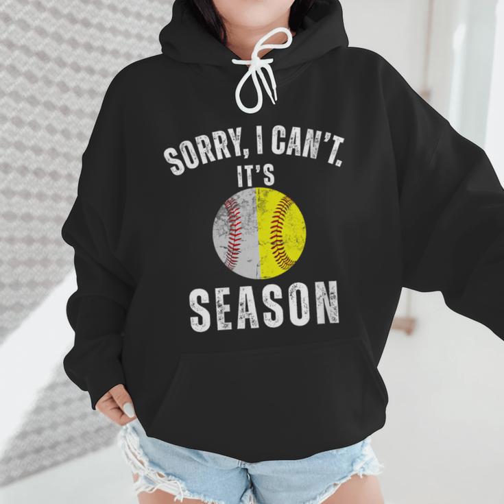 Sorry I Cant It's Season Vintage Softball Baseball Mom Wmen Hoodie Sorry I Cant It's Season Vintage Softball Baseball Mom Wmen Hoodie