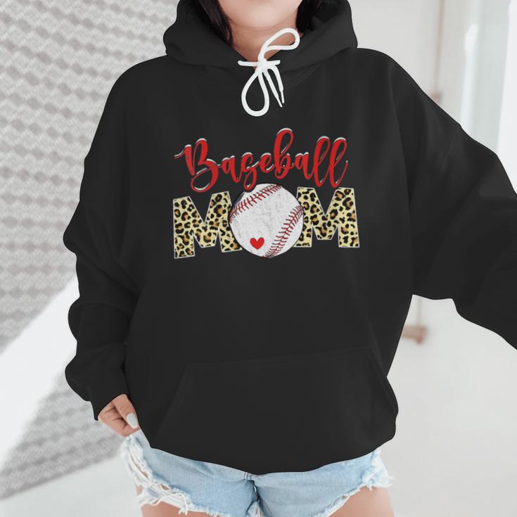 Sport Mom Leopard Mother's Day Baseball Mommy Mama Wmen Hoodie Sport Mom Leopard Mother's Day Baseball Mommy Mama Wmen Hoodie