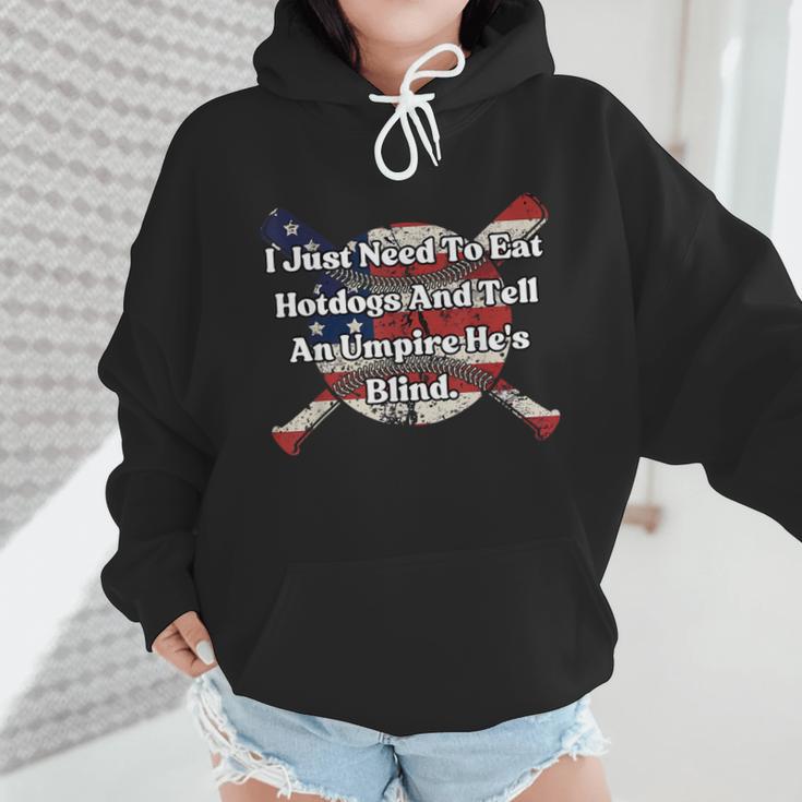 Umpire And Hotdogs 4th July Baseball Moms Wmen Hoodie Umpire And Hotdogs 4th July Baseball Moms Wmen Hoodie