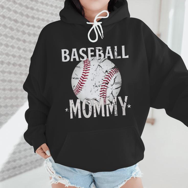Vintage Baseball Mommy Mother's Day Sports Lover Mom Wmen Hoodie