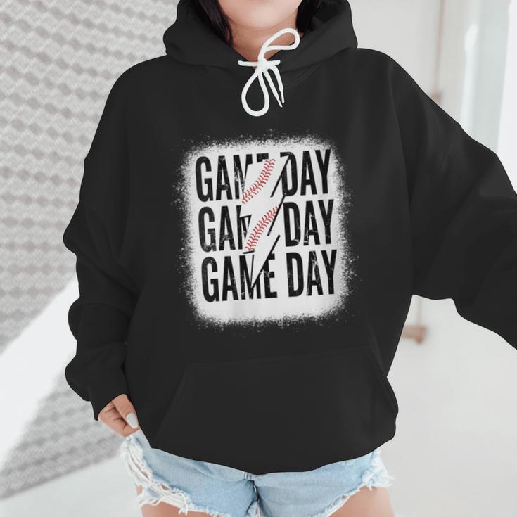 Womens Baseball Mom Leopard Game Day Mother's Day Wmen Hoodie