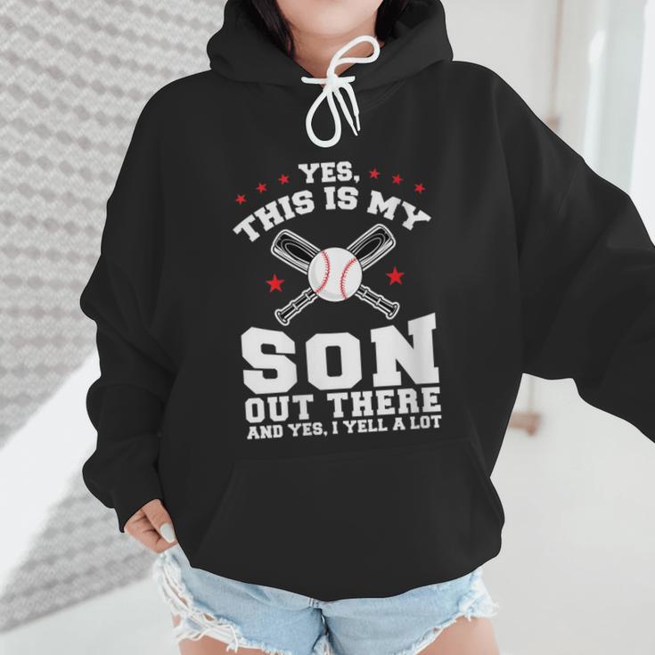 Yes This Is My Son Out Baseball Mom Wmen Hoodie