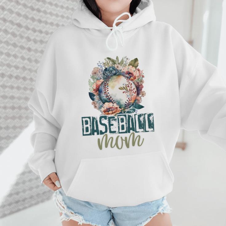 Artsy Baseball Mom Flowers Unique Game Day Ball Distressed Wmen Hoodie Artsy Baseball Mom Flowers Unique Game Day Ball Distressed Wmen Hoodie