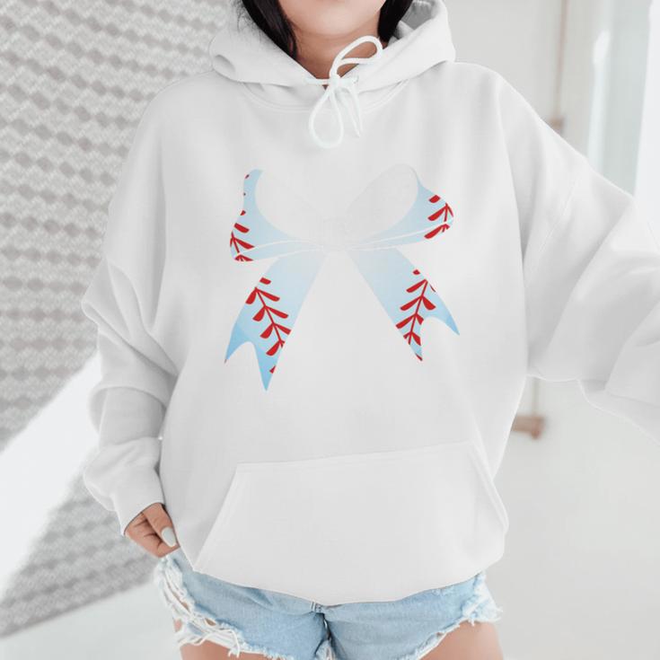 Baseball Bow Baseball Mom Women Baseball Mama Premium Wmen Hoodie
