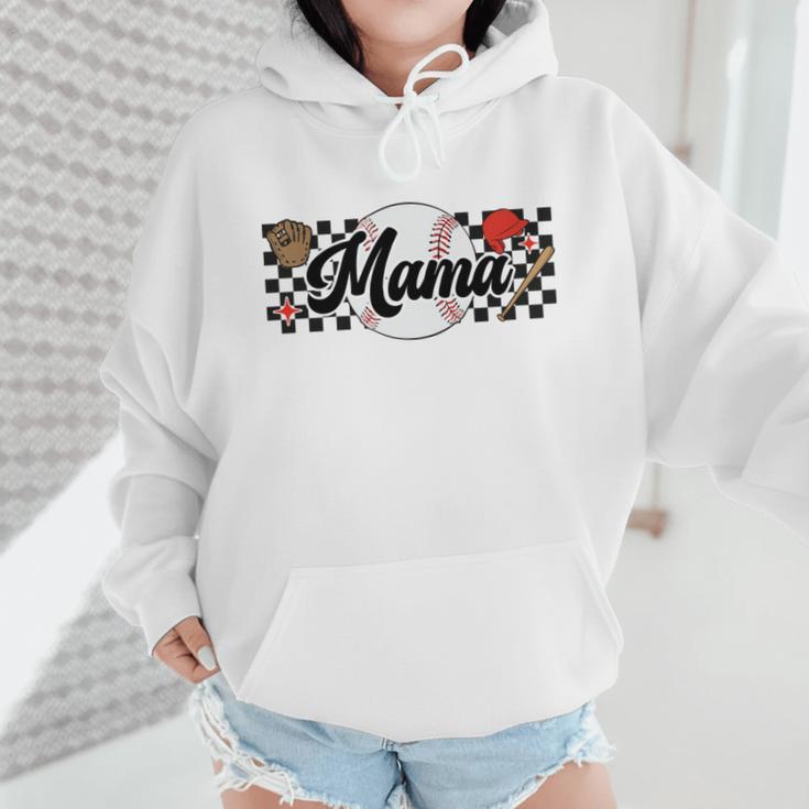 Baseball Mama Game Day Vibes Women Baseball Mom Wmen Hoodie